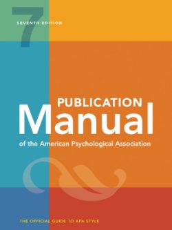 Publication Manual of the American Psychological Association (7th Edition)